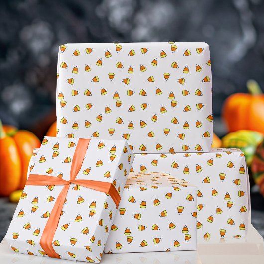 Cadeau Motif de maïs blanc et orange papier d'enveloppeme