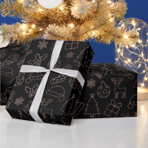 Cadeau Motif de Noël élégant à motif de papier d'aluminiu