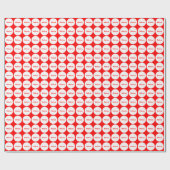 Cadeau Motif De Points Blancs Sur Rouge Avec Papier D'Env (Plat)