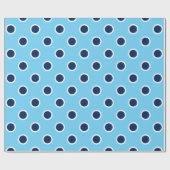 Cadeau Motif de points Polka de la Marine sur papier cade (Plat)