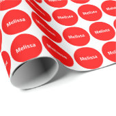 Cadeau Motif de points rouge sur le blanc avec le papier (Coin rond)