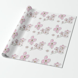 Cadeau Motif Dogwood sur papier d'emballage