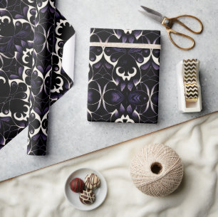 Cadeau Motif gothique noir et violet #2 Papier d'envelopp