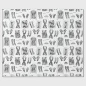 Cadeau Motif Jacquard gris - Papier d'enveloppement - Gra (Plat)