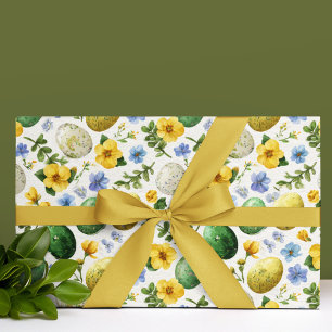 Cadeau Motif Œufs & Fleurs Papier d'emballage de Pâques