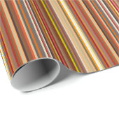 Cadeau Motif rayé avec nuances de papier brun (Coin rond)