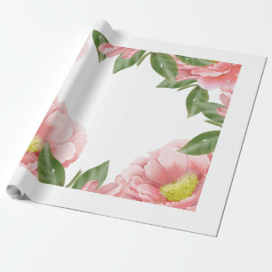 Cadeau Motif rose fleuri en papier à envelopper