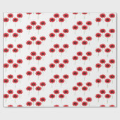 Cadeau Motif rouge de pavot sur papier blanc (Plat)