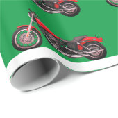 Cadeau Motocyclettes rouges sur papier d'enveloppement de (Coin rond)