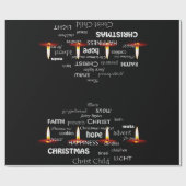 Cadeau Mots de Noël papier enveloppant (Plat)