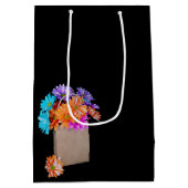 Cadeau Moyen 50e Anniversaire Bouquet Daisy dans sac en papier (Dos)