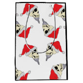 Cadeau Moyen Crânes de Noël avec Sac à cadeaux de Noël Blanc (Devant)