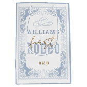 Cadeau Moyen Dusty Blue First Rodeo Anniversaire Favoriser Sac (Devant)