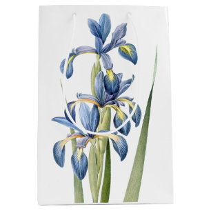 Cadeau Moyen L'iris bleu botanique fleurit le sac floral de