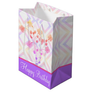 Cadeau Moyen Papier Fourre-tout Style Sac d'anniversaire en ros