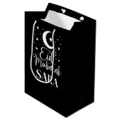 Cadeau Moyen Personnalisé Nom Aïd Moubarak moderne Aïd Noir sac (Devant Angle)