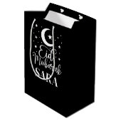 Cadeau Moyen Personnalisé Nom Aïd Moubarak moderne Aïd Noir sac (Dos Angle)