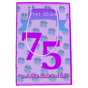 Cadeau Moyen Sac 75e anniversaire en allemand