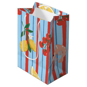Cadeau Moyen Sac à main motif crevettes méditerranéennes et agr