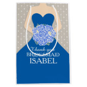 Cadeau Moyen Sac bleu nommé fait sur commande de robe de (Devant)