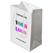 Cadeau Moyen Sac d'achat de papier d'affaires de logo personnal (Devant Angle)