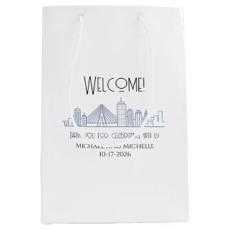 Cadeau Moyen Sac de bienvenue personnalisé pour mariage à Bosto