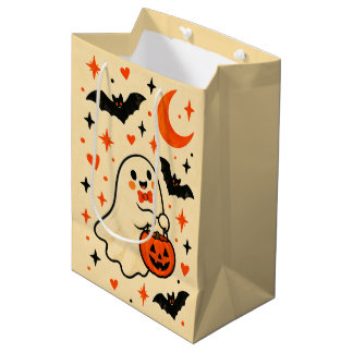Cadeau Moyen Sac de fête d'Halloween fantôme mignon | Tri vinta