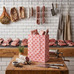 Cadeau Moyen Sac en papier de ferme à silhouette de tête de coc