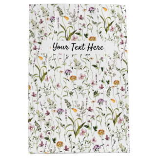 Cadeau Moyen Sac en papier personnalisé à motif de jardin de fl