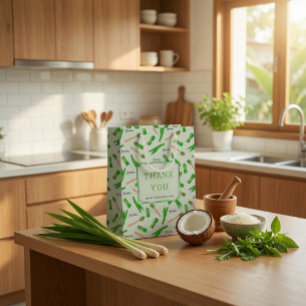 Cadeau Moyen Sac en papier personnalisé avec motif de feuille d