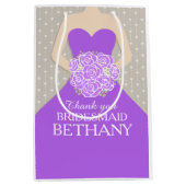 Cadeau Moyen Sac nommé fait sur commande de pourpre de robe de (Devant)