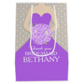 Cadeau Moyen Sac nommé fait sur commande de pourpre de robe de (Dos)