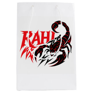 Cadeau Moyen Sac shopping blanc avec un design de scorpion styl