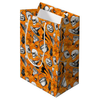 Cadeau Moyen Sac vintage de des bonbons ou un sort de Halloween