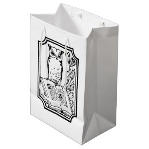 Cadeau Moyen Vintage lecture hibou mignon sac de fête
