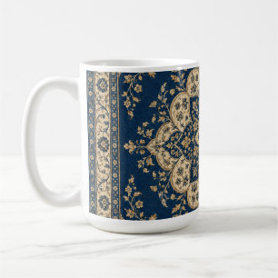 Cadeau Mug Persan Vintage Médaillon Navy Or