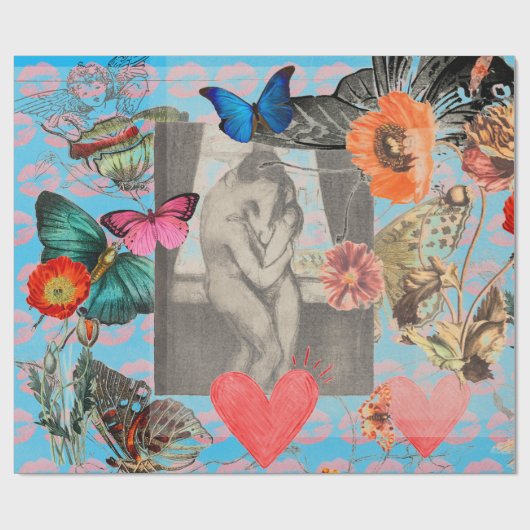 Cadeau MUNCH emballage papier collage Saint-Valentin (Plat)