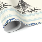 Cadeau Navigation du papier d'emballage de noeud nautique (Coin rond)