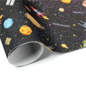 Cadeau Navires spatiaux enveloppant du papier (Coin rond)