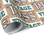 Cadeau Né en 1955 papier d'emballage (Coin rond)