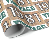 Cadeau Né en 1981 papier d'emballage (Coin rond)