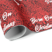Cadeau Né Le Jour De Noël Enveloppement Papier (Coin rond)