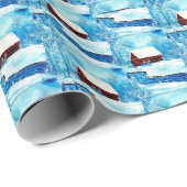 Cadeau Neige dans le papier d'enveloppement de roue d'eau (Coin rond)