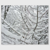 Cadeau NEIGE SUR le papier d'emballage de BRANCHES (Plat)