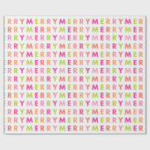 Cadeau Neon moderne Joyeux Noël Papier d'enveloppement (Plat)