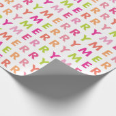 Cadeau Neon moderne Joyeux Noël Papier d'enveloppement (Coin)