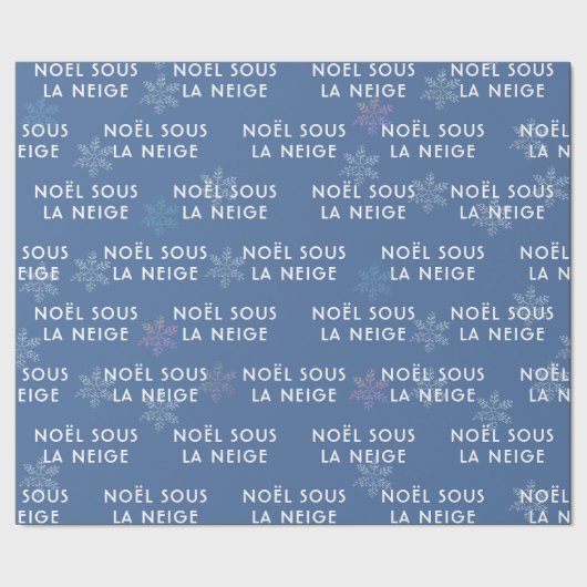 Cadeau Noël blanc en français Tissu Papier bleu profond (Couture)