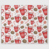 Cadeau Noël Chocolat chaud et bonbons Papier à envelopper (Plat)