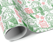 Cadeau Noël Couleurs vives Papier à envelopper (Coin rond)