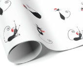 Cadeau Noël de Meowy - Papier de Noël de Kitty plafonné (Coin rond)